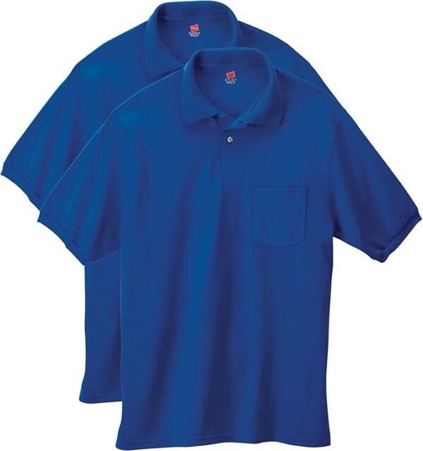 Hanes Men's Short-Sleeve Jersey Pocket Polo