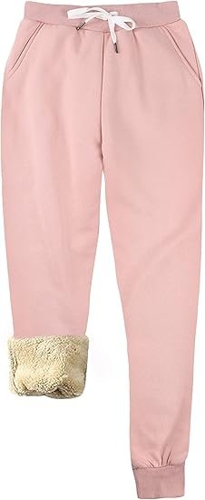 Women's Sherpa Lined Fleece Sweatpants - Warm Athletic Jogger Pants For Winter