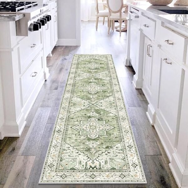 About this item 【Vintage Design & Soft Rug】Yamaziot boho runner rug is made of 100% polyester faux wool which is luxury soft underfoot and bare-feet friendly. This vintage runner has a unique beautiful printed floral pattern and a trendy faded style. It has elements of accent, boho and traditional to give an elegant look to your home. 【Non-Slip & Non-Shedding Rug】The large area rug has non-slip TPR rubber backing against slipping or tripping which is safe for everyday indoor busy area for kids or the elderly. The high-quality polyester material is non-shedding and the reinforced overlock edges make it more durable. 【Machine Washable Rug】 The area rug is stain resistant and easy to clean. Spills can be easily wiped and vacuuming for daily cleaning. Washing machine is also available for a deeper clean. Wash in cold water and do not add bleach. Air dry, do not iron. Easily to keep a new looking. 【Functional Low Pile Rug】 Our faux wool throw rug with low-pile height (0.24 inches) will not obstruct doorways. Use this 2x8 distressed rug to add vintage appeal and functional addition to your home. It can be used as a bedside rug, entrance rug indoor, kitchen rug, laundry room rug. 【Please Note】Rugs may contain temporary creases upon arrival, allow time for creases to flatten and settle. And the colors might differ slightly from the actual product as different monitor display and light effect