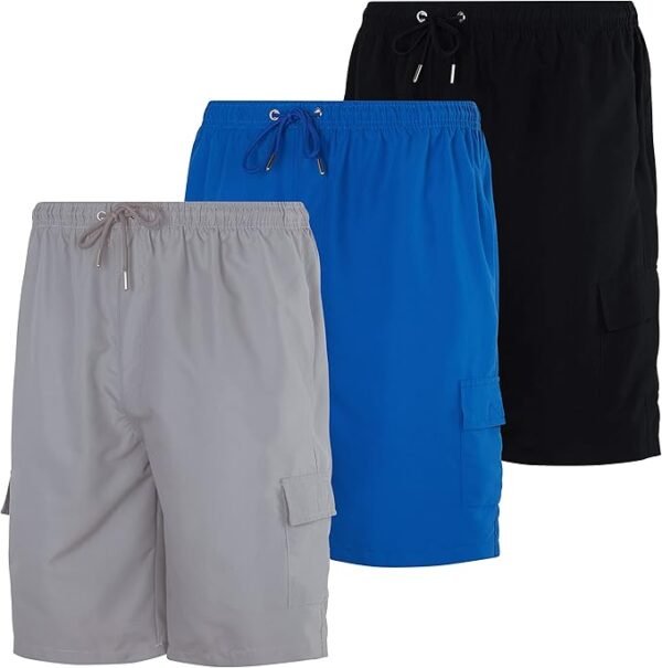 Men's Swim Trunks with Cargo Pockets & Mesh Lining