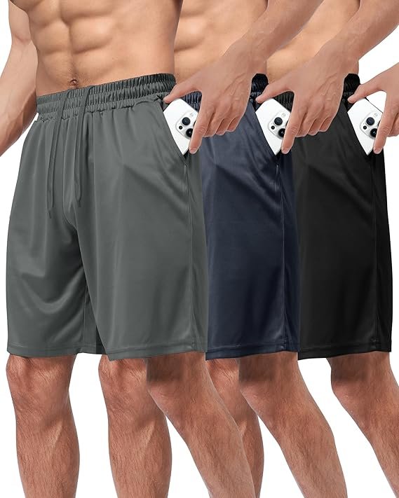 3 Pack Gym Basketball Mens Shorts