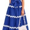 PRETTYGARDEN Women's Summer Maxi Dress Button Down Puff Short Sleeve Ruffle Casual Elegant Long Flowy Shirt Dresses with Belt - Image 4
