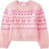 The Children's Place Girls' Long Sleeve Crew Neck Pullover Sweater