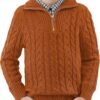 Boys Winter Turtle Neck Long Sleeve Cable Knit Sweater Quarter Zipper Solid Pullover Sweater 3-12 Years - Image 2